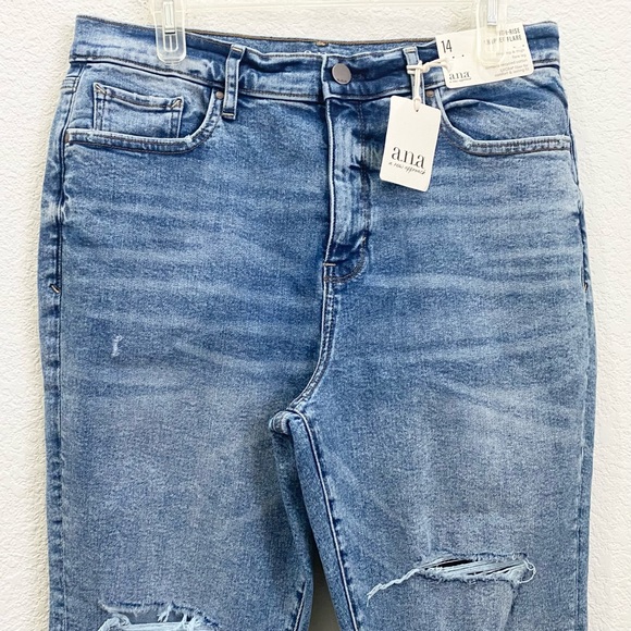 A.N.A. High Rise Cropped Flare Jeans in Medium Cosmic Blue Size 14 NWT - Picture 8 of 16